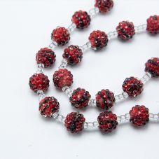 14mm Red Acrylic Rhinestone Beads