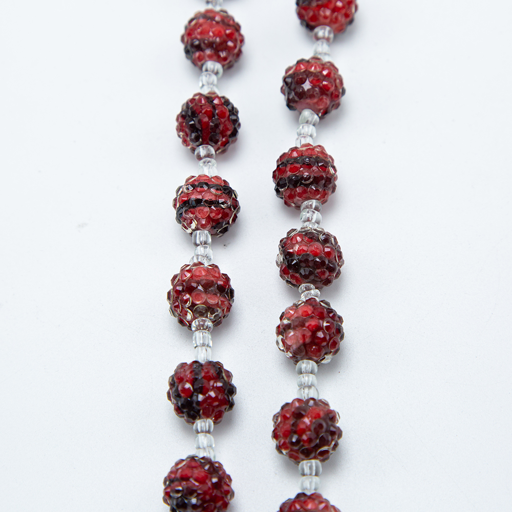 14mm Red Acrylic Rhinestone Beads