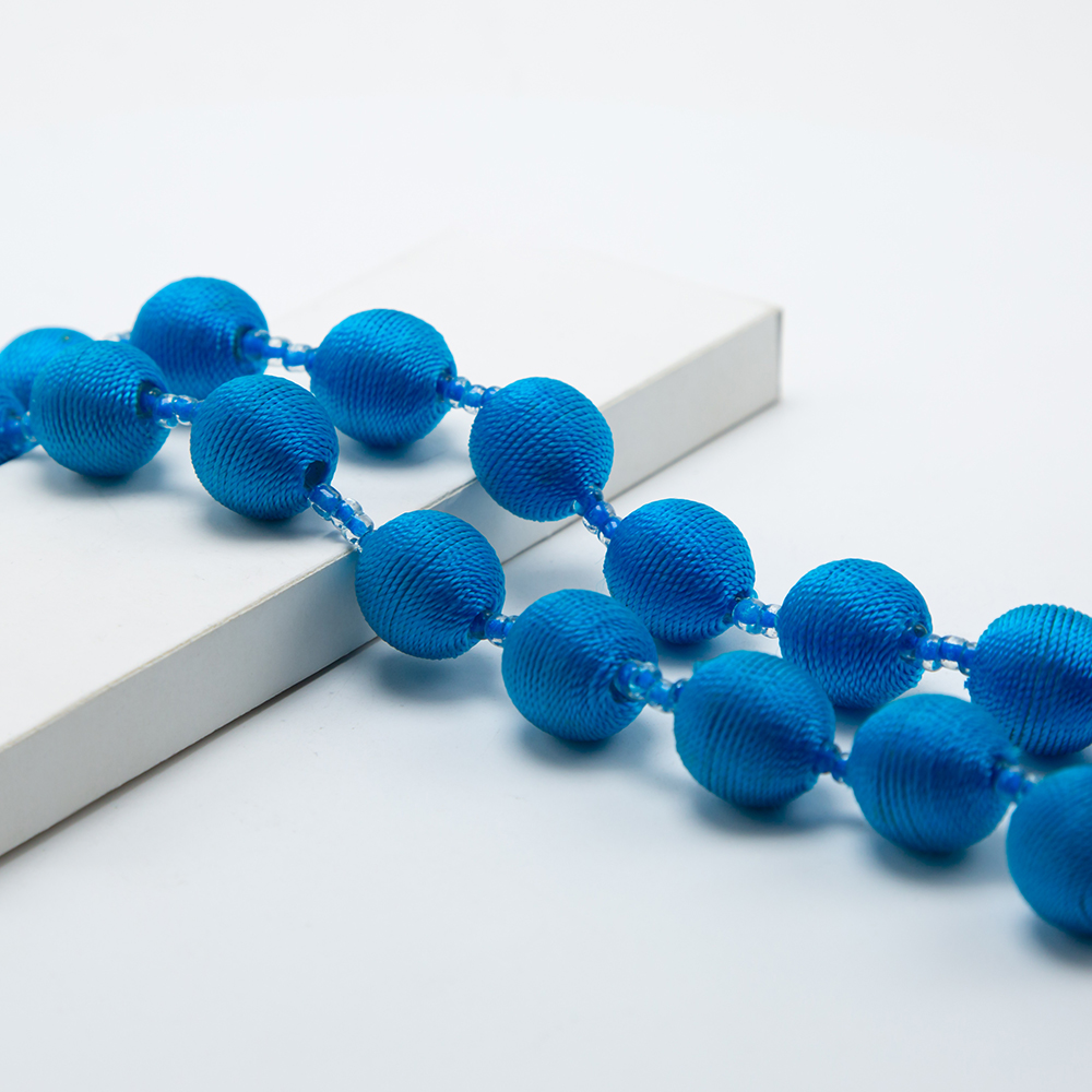 17mm Round Acrylic Beads with Blue Cord Acrylic Beadss