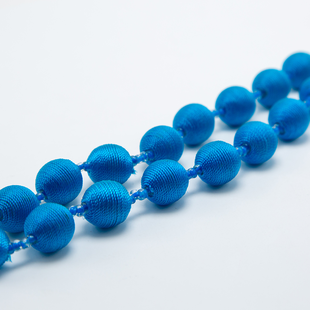 17mm Round Acrylic Beads with Blue Cord Acrylic Beadss