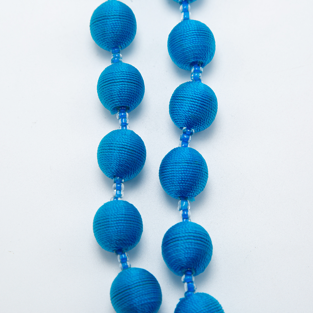 17mm Round Acrylic Beads with Blue Cord Acrylic Beadss