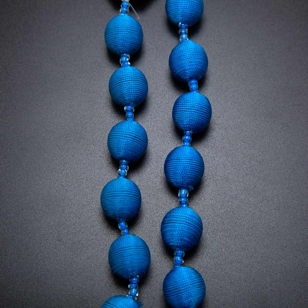 17mm Round Acrylic Beads with Blue Cord Acrylic Beadss