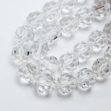 12mm Faceted Round Crystal Glass Bead