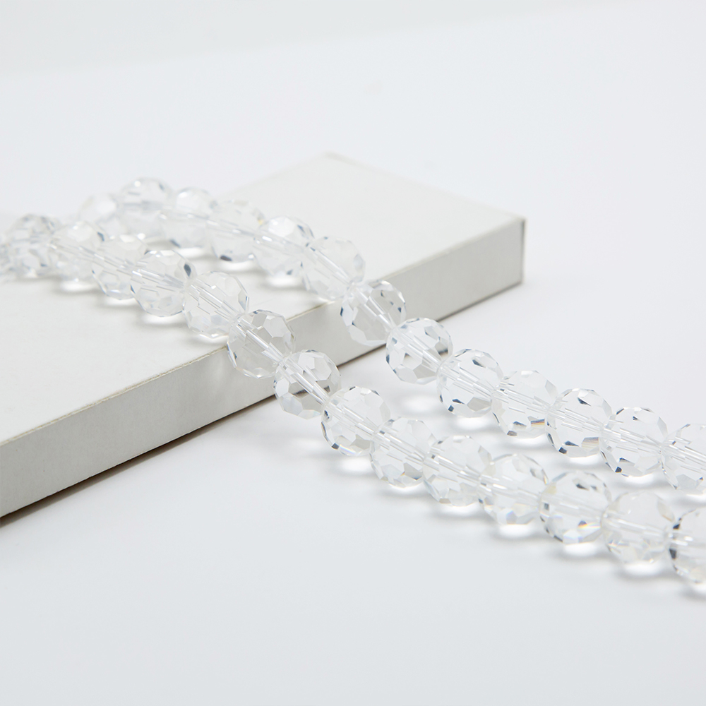 12mm Faceted Round Crystal Glass Bead