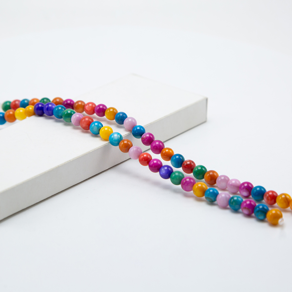 6mm Multi Color Shell Bead