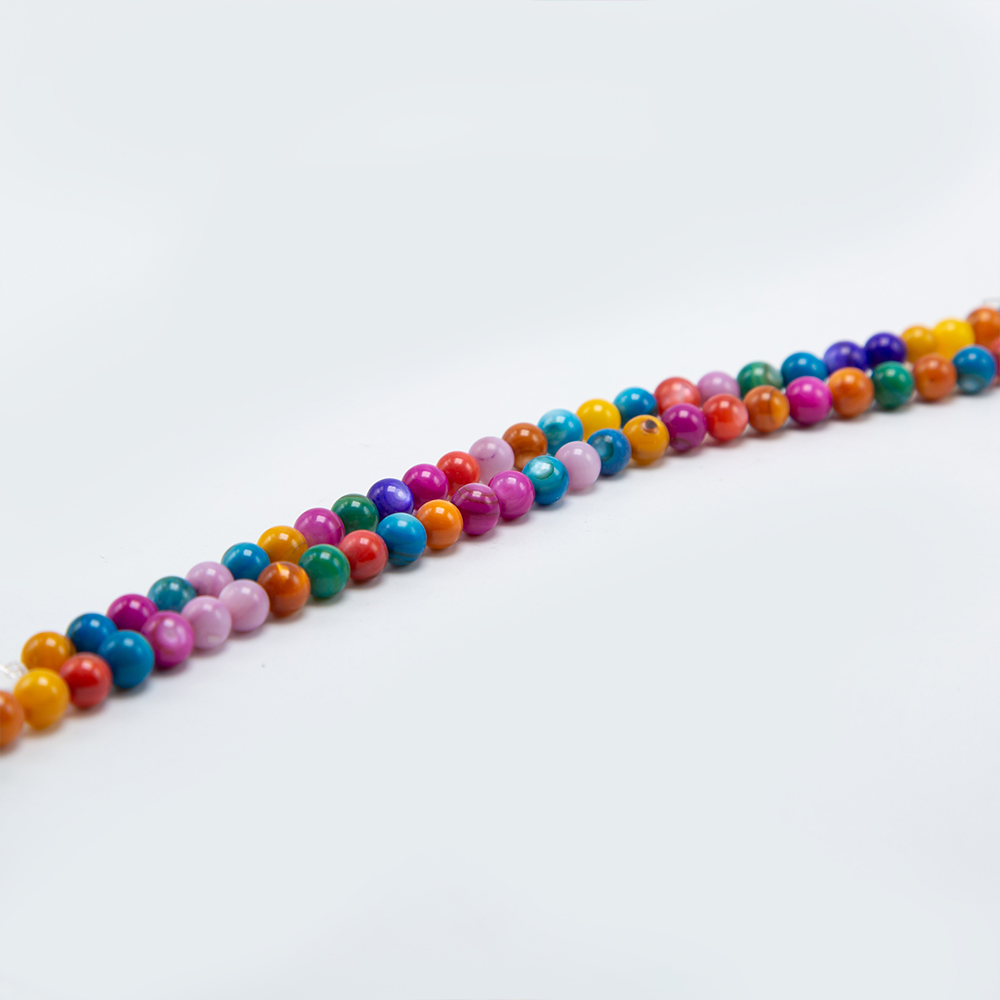 6mm Multi Color Shell Bead