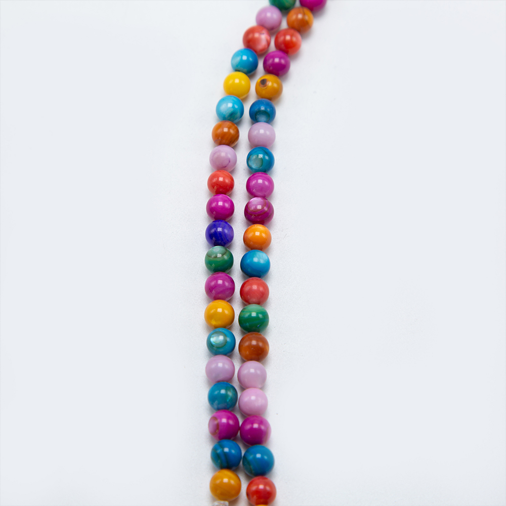 6mm Multi Color Shell Bead