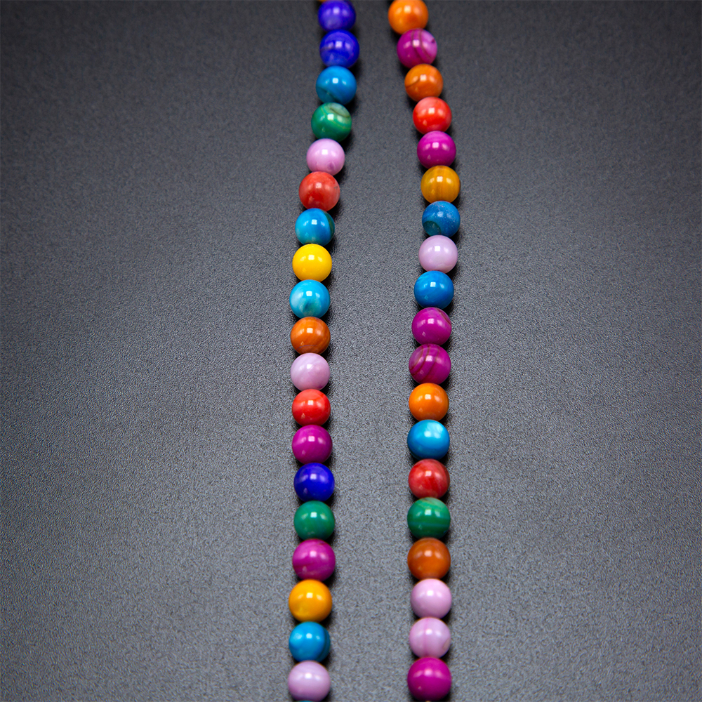 6mm Multi Color Shell Bead