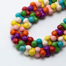 14x8mm Multi Color Dyed Howlite Bone Beads