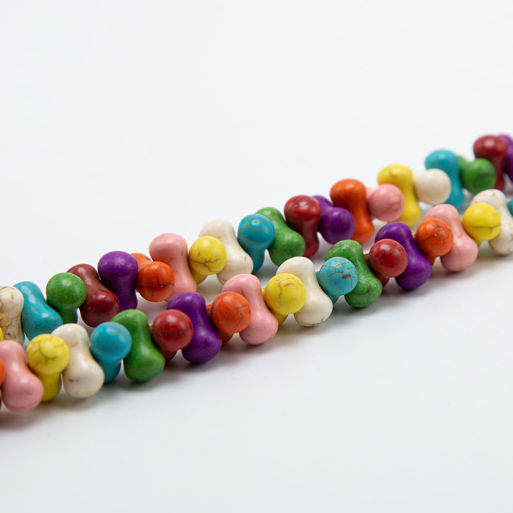 14x8mm Multi Color Dyed Howlite Bone Beads