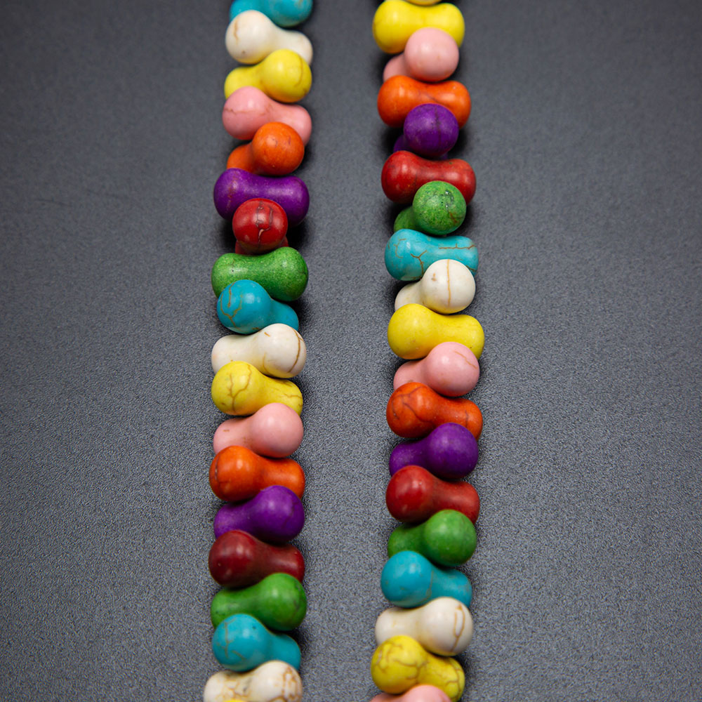 14x8mm Multi Color Dyed Howlite Bone Beads