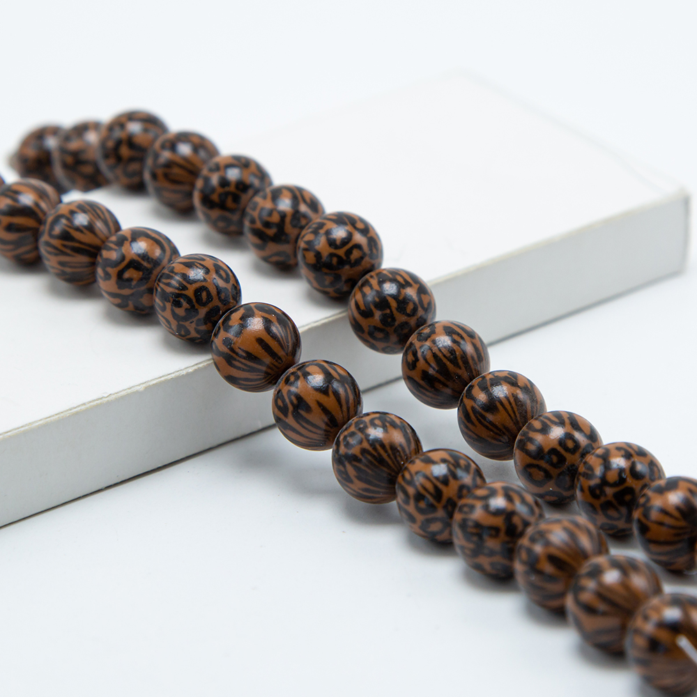 12mm Acrylic Round Beads Leopard Bead