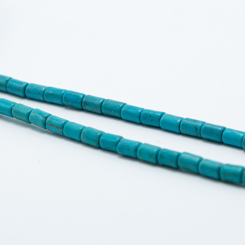 6x4mm Blue Dyed Howlite Tubes