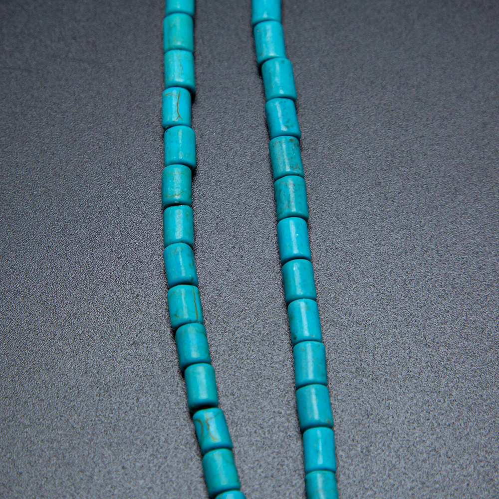 6x4mm Blue Dyed Howlite Tubes