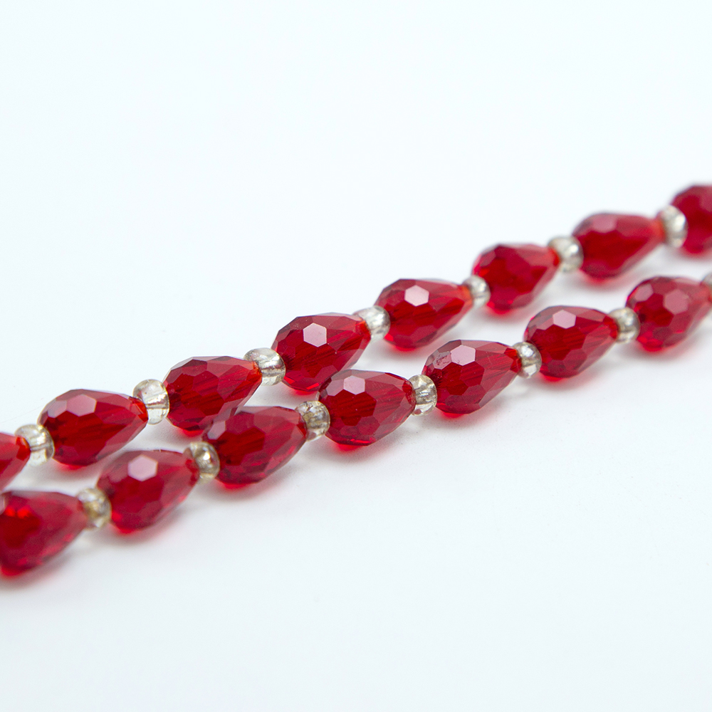 12x8mm Red Glass Beads Faceted Teardrop Bead