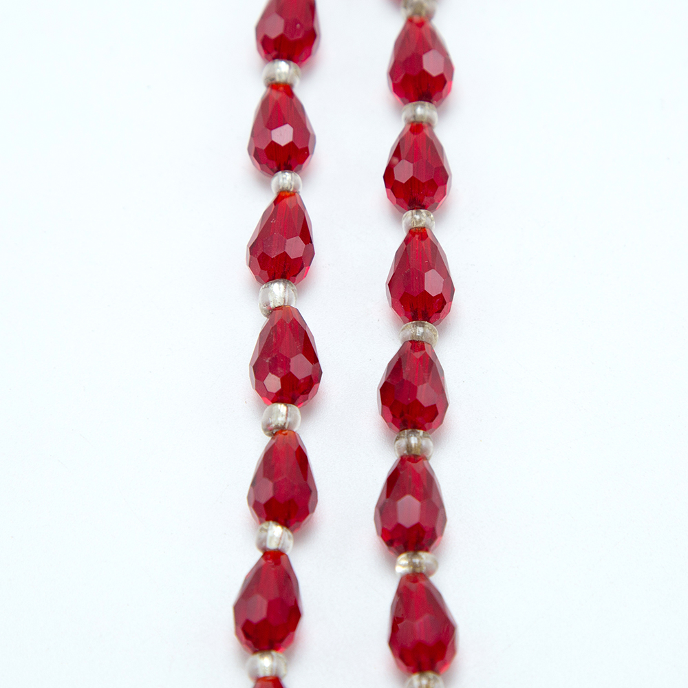 12x8mm Red Glass Beads Faceted Teardrop Bead