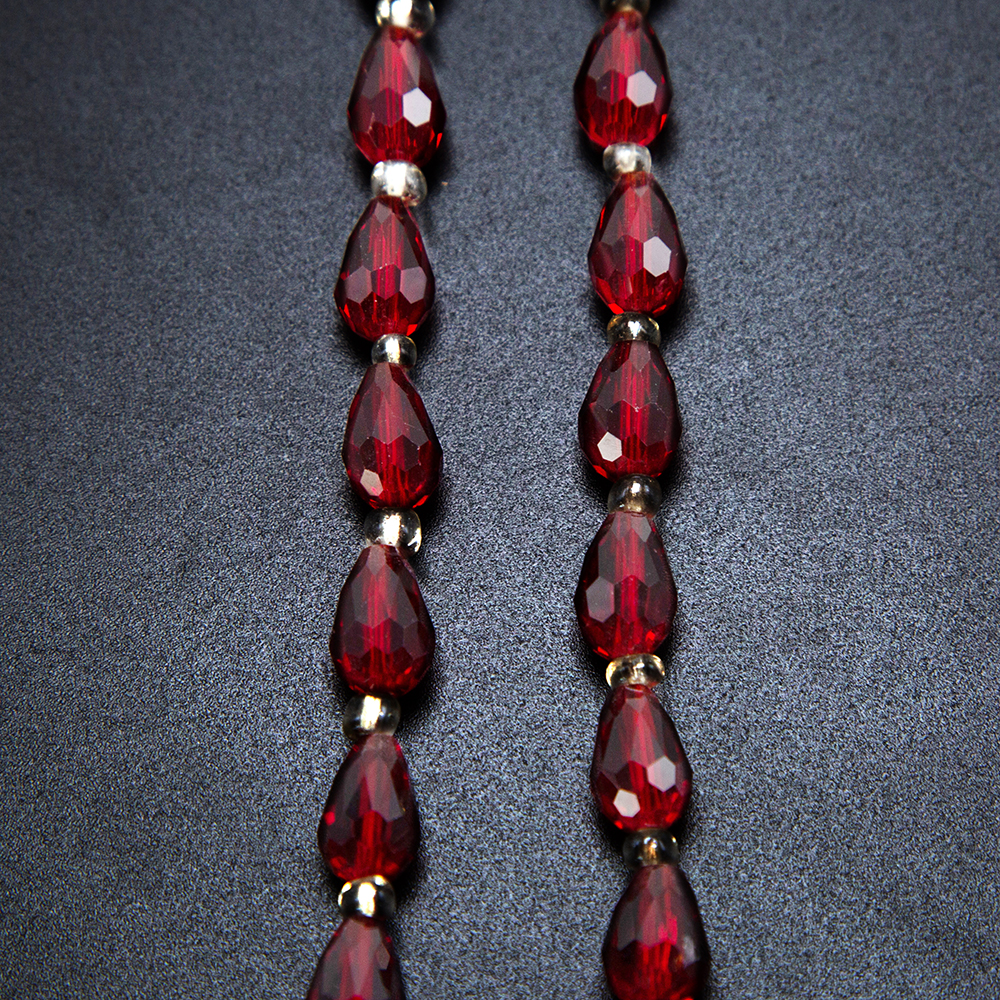 12x8mm Red Glass Beads Faceted Teardrop Bead