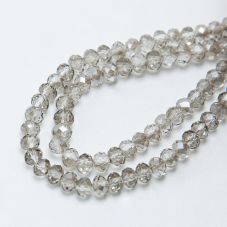 6x4mm Transparent gray Faceted Rondelle Glass Bead