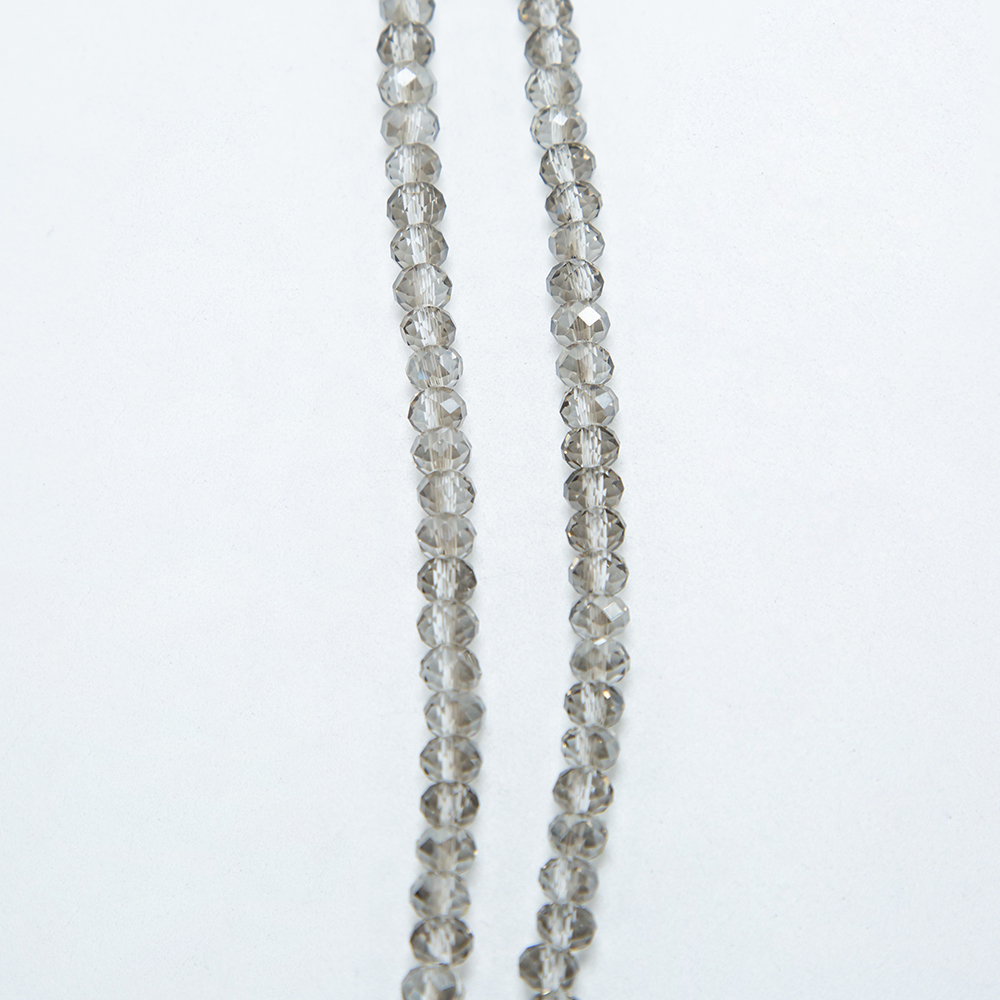 6x4mm Transparent gray Faceted Rondelle Glass Bead