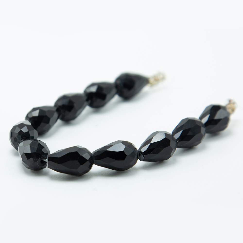 15x10mm Black Glass Beads Faceted Teardrop Bead