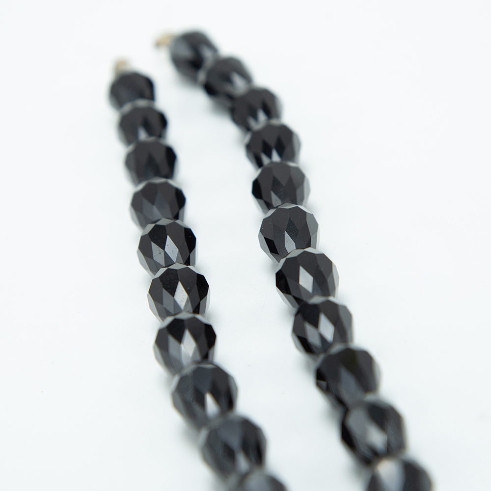 15x10mm Black Glass Beads Faceted Teardrop Bead