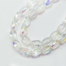 12x7mm Transparent and AB Iris Glass Beads Twist Bead