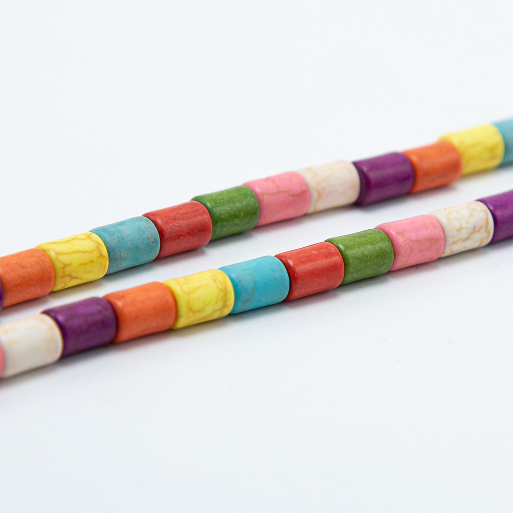 8x6mm Multi Color Dyed Howlite Tubes