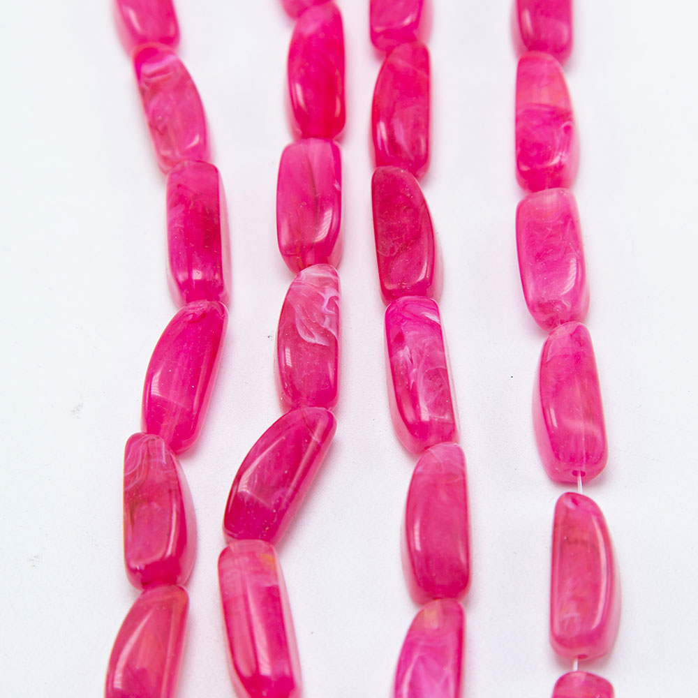 24x10mm Hot Pink Nuggets  Acrylic Bead