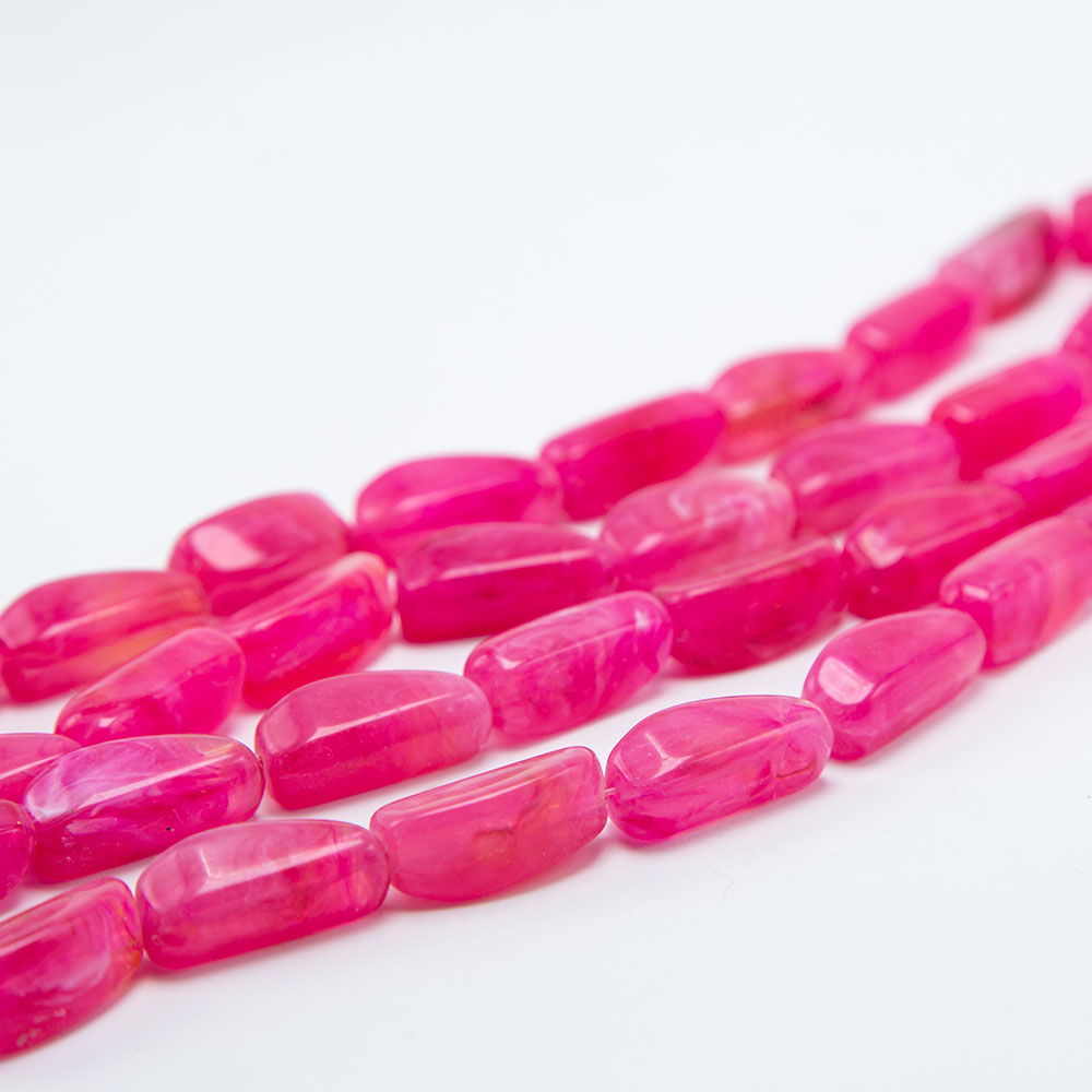 24x10mm Hot Pink Nuggets  Acrylic Bead