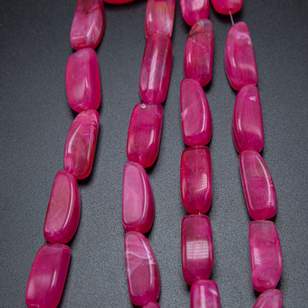 24x10mm Hot Pink Nuggets  Acrylic Bead