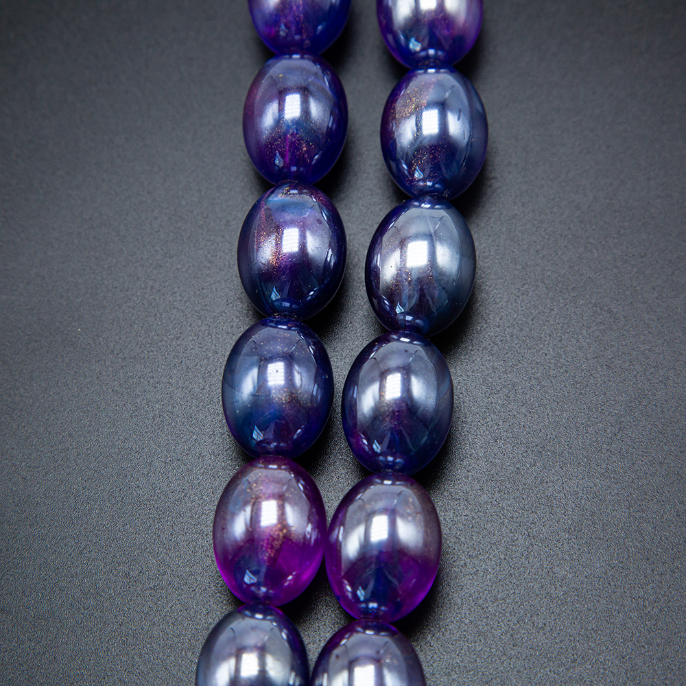 23x17mm Purple Acrylic Oval Bead