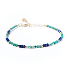 Bestone Hot Sale 2mm Turquoise Lapis Mixed Bracelet Natural Stone Bracelet for Women and Girls