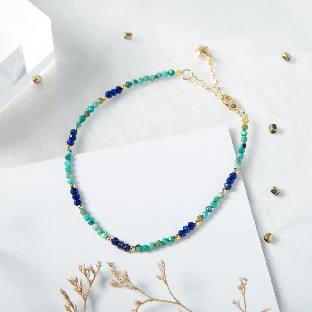 2mm Turquoise Lapis Mixed Bracelet