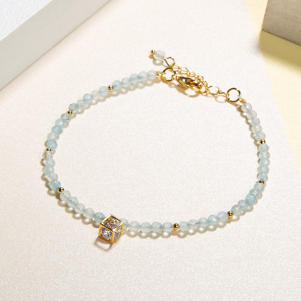 3mm Aquamarine Bracelet