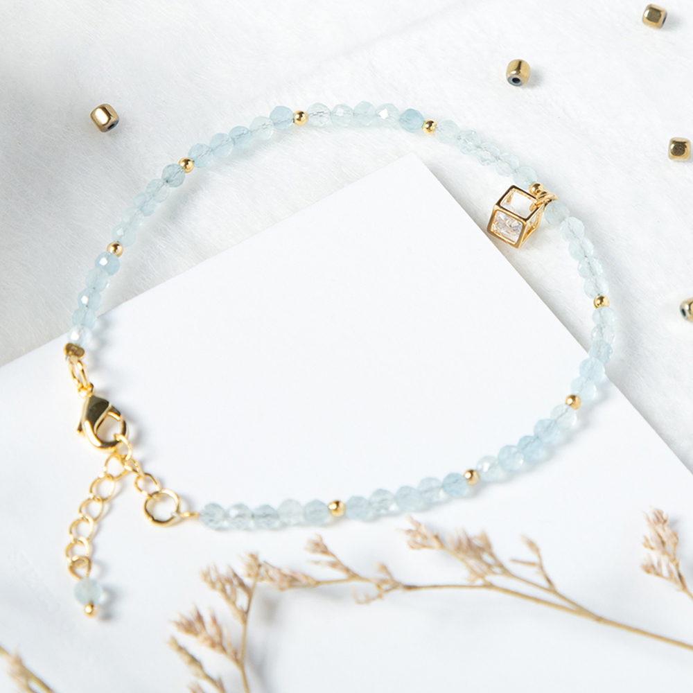 3mm Aquamarine Bracelet