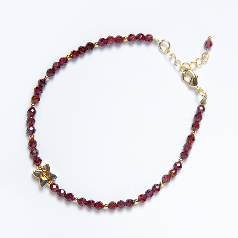 Bestone. 3.5mm Garnet Bracelet for Women and Girls