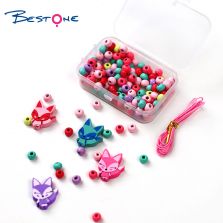 Bestone Hot Selling High Quality DIY Wood Beads Set for Kids Jewelry Making Bestone Hot Selling High Quality DIY Wood Beads Set for Kids Jewelry Making
