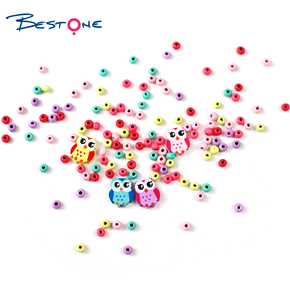 Bestone Hot Selling High Quality DIY Wood Beads Set for Kids Jewelry Making