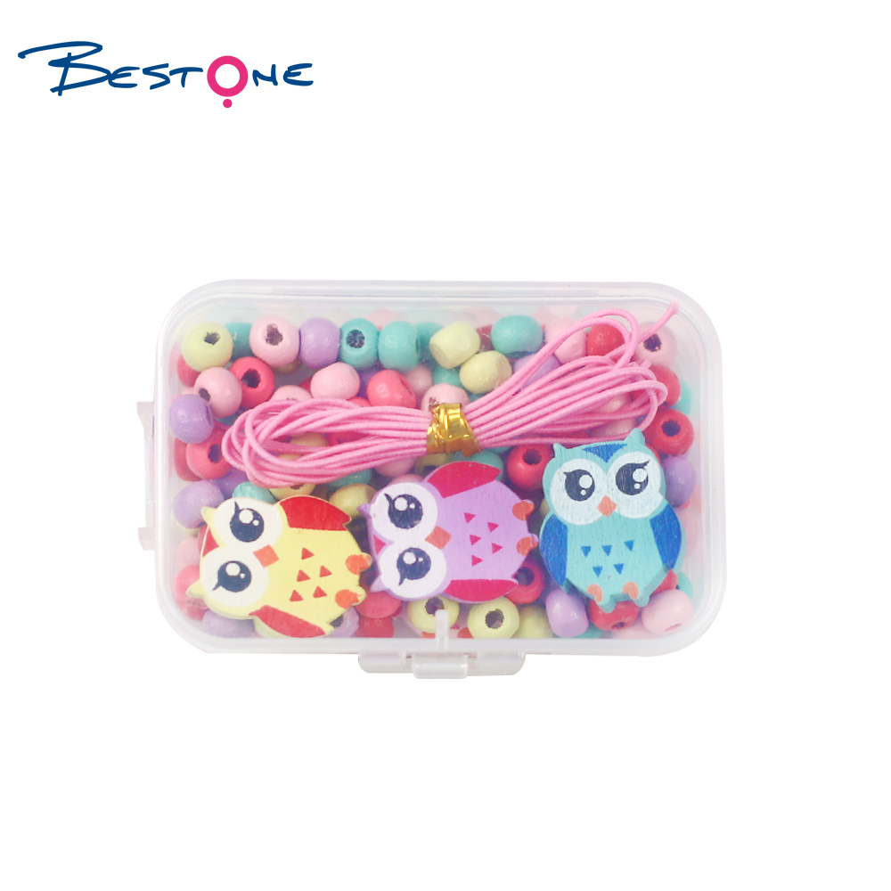 Bestone Hot Selling High Quality DIY Wood Beads Set for Kids Jewelry Making