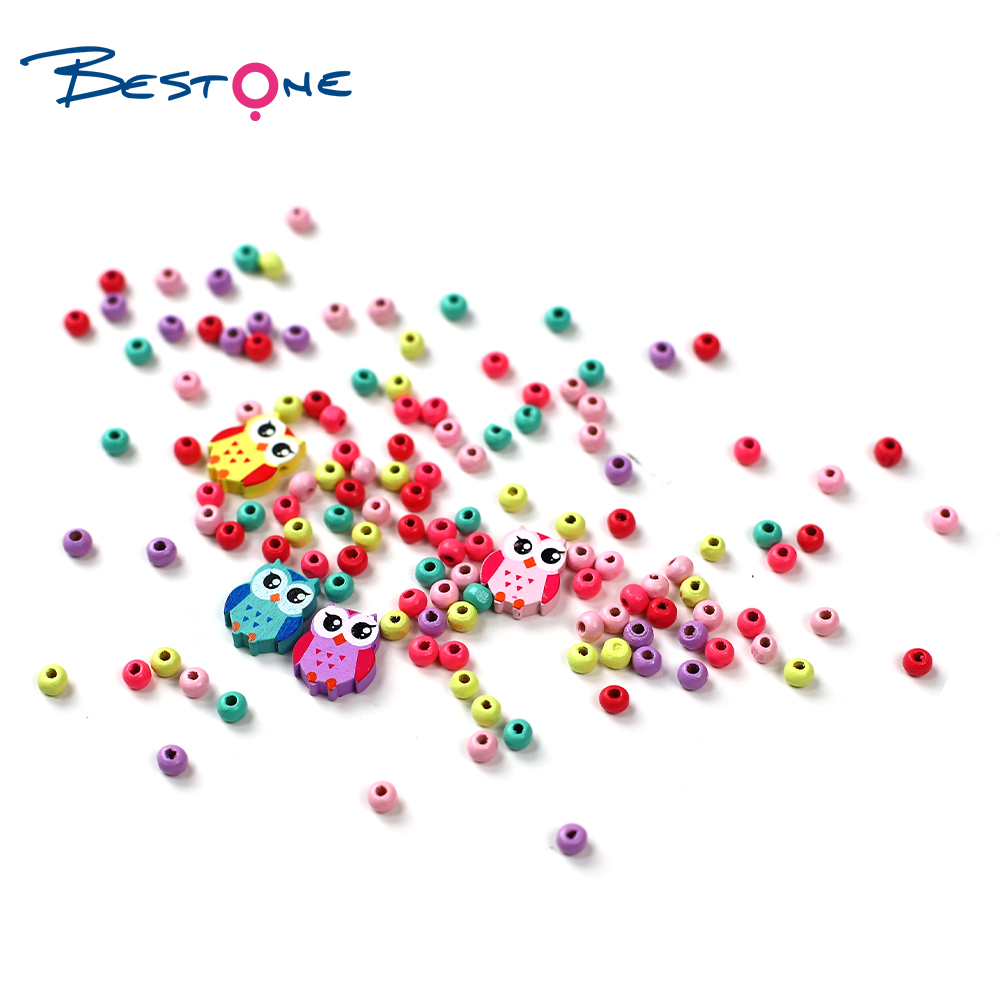 Bestone Hot Selling High Quality DIY Wood Beads Set for Kids Jewelry Making