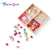 Bestone Wholesale Eco-friendly Handmade DIY Wood Beads Kids Set for Bracelet Making Bestone Wholesale Eco-friendly Handmade DIY Wood Beads Kids Set for Bracelet Making