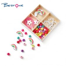 Bestone Wholesale Eco-friendly Handmade DIY Wood Beads Kids Set for Bracelet Making