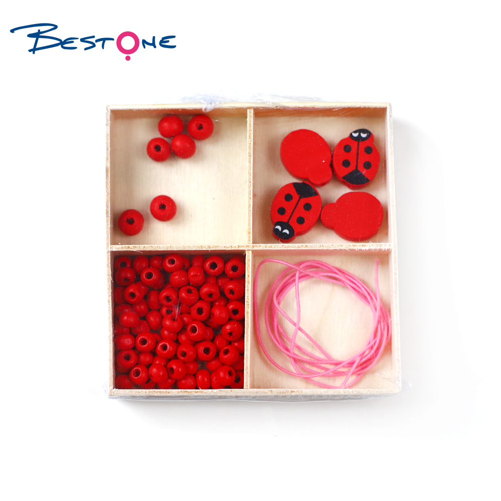 Bestone Wholesale Eco-friendly Handmade DIY Wood Beads Kids Set for Bracelet Making