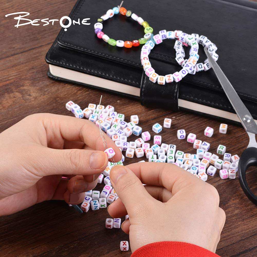 Bestone 2021 New Design Fashion Round  Multicolor Acrylic Plastic Beads Kits for Jewelry Making