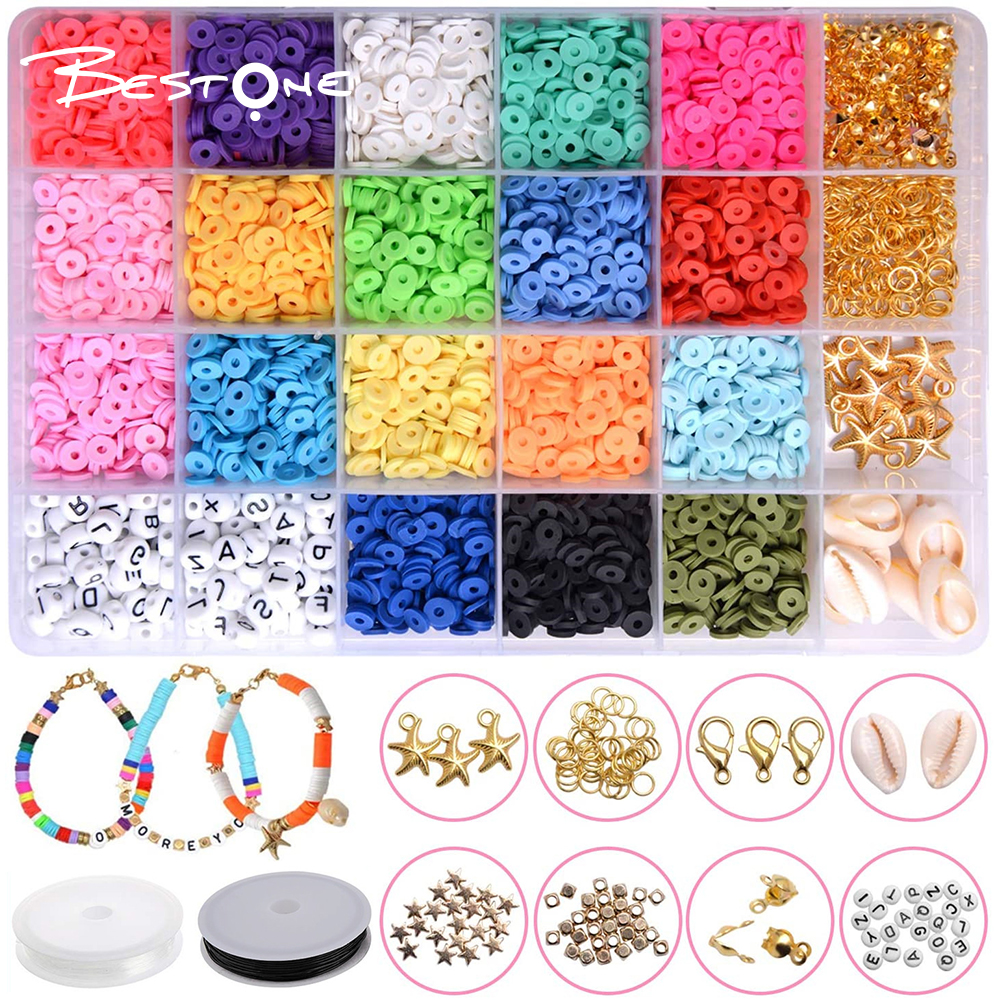 Bestone Hot-selling Cute  Multicolor Polymer Clay Beads Set for Jewelry Making