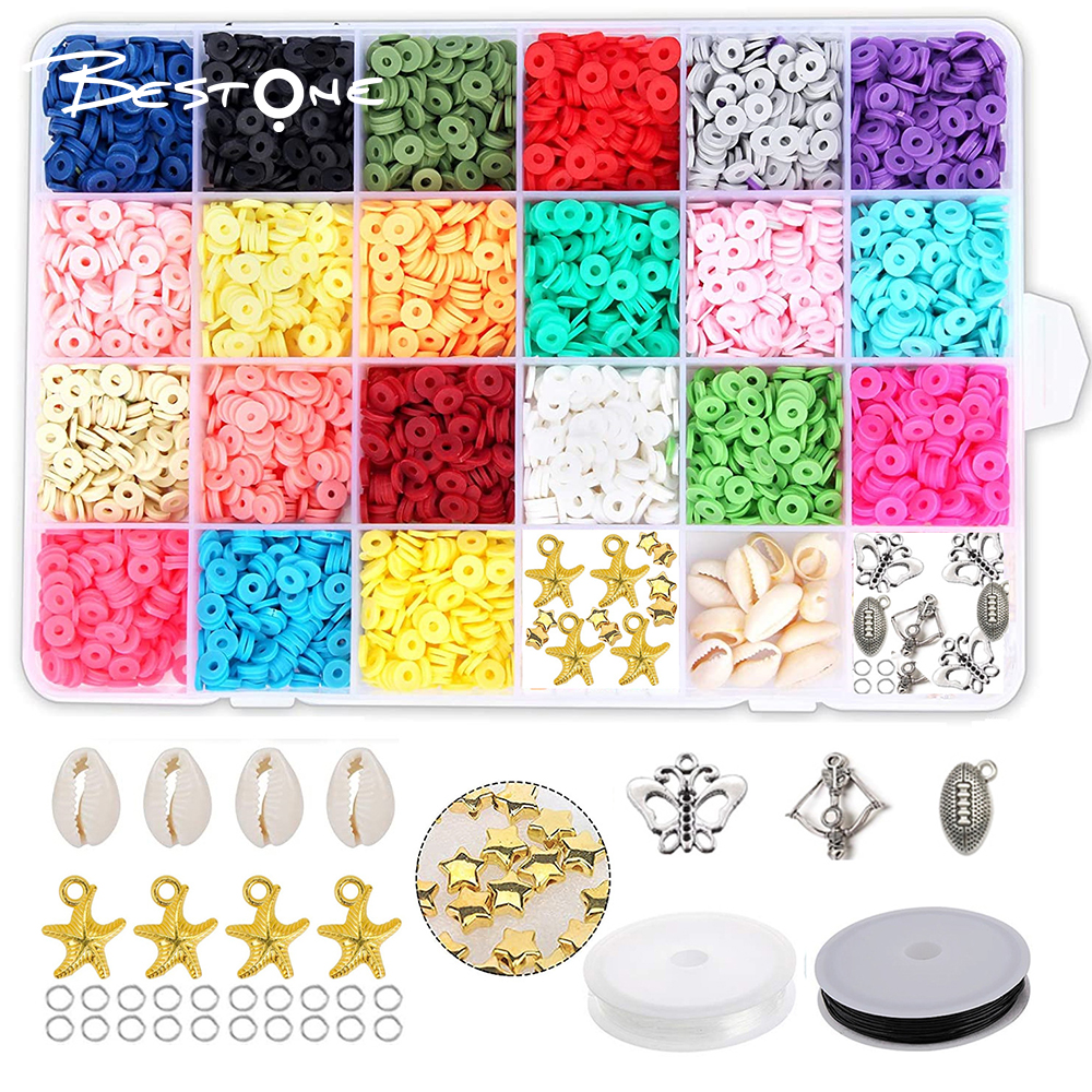 Bestone Hot-selling Cute  Multicolor Polymer Clay Beads Set for Jewelry Making