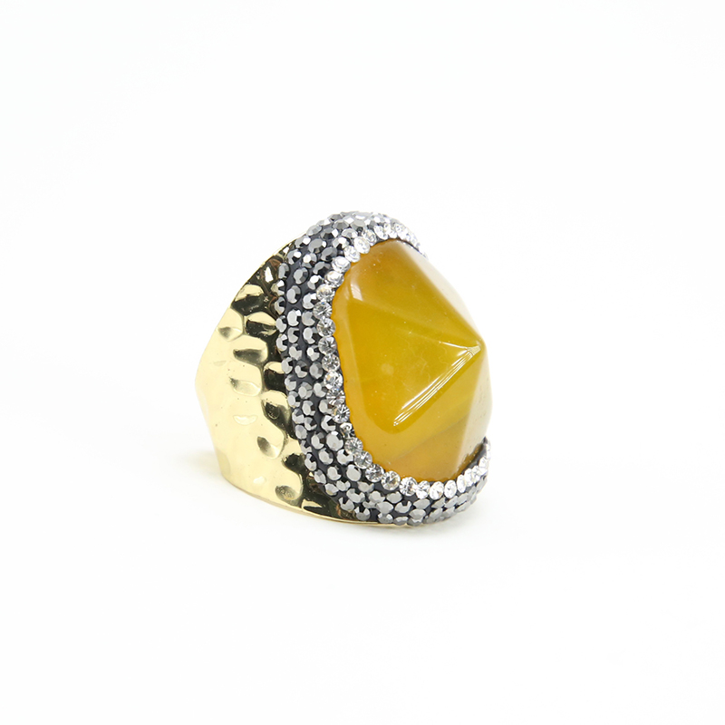 Yellow Agate Ring