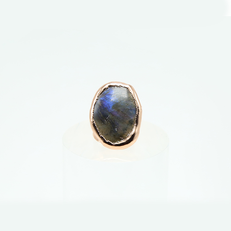 Adjustable Labradorite Ring – Healing Crystal & Energy Gemstone Jewelry for Unisex