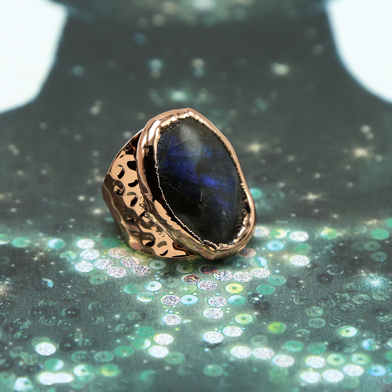 Labradorite Ring Gold Plated