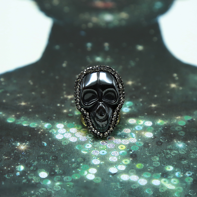 Skull Ring Hematite Ring